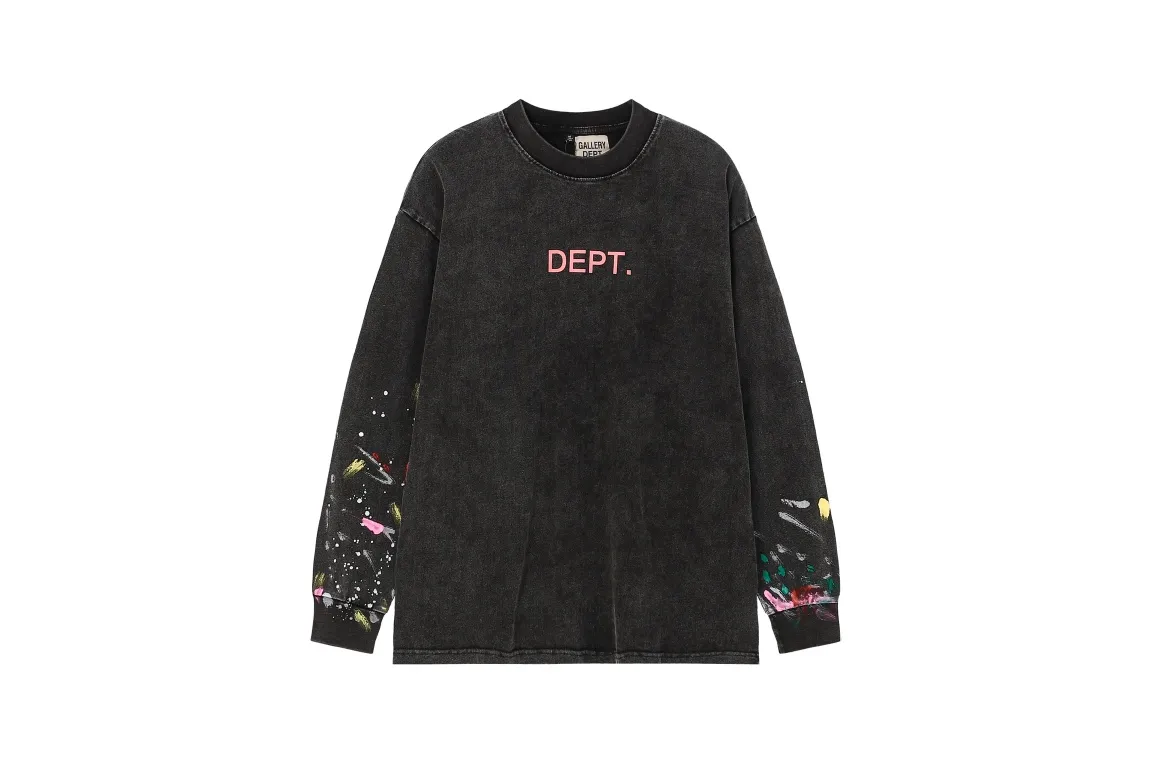 GALLERY. DEPT new long-sleeved k style number: D2377 P156 color: black pink code number: S M L XL